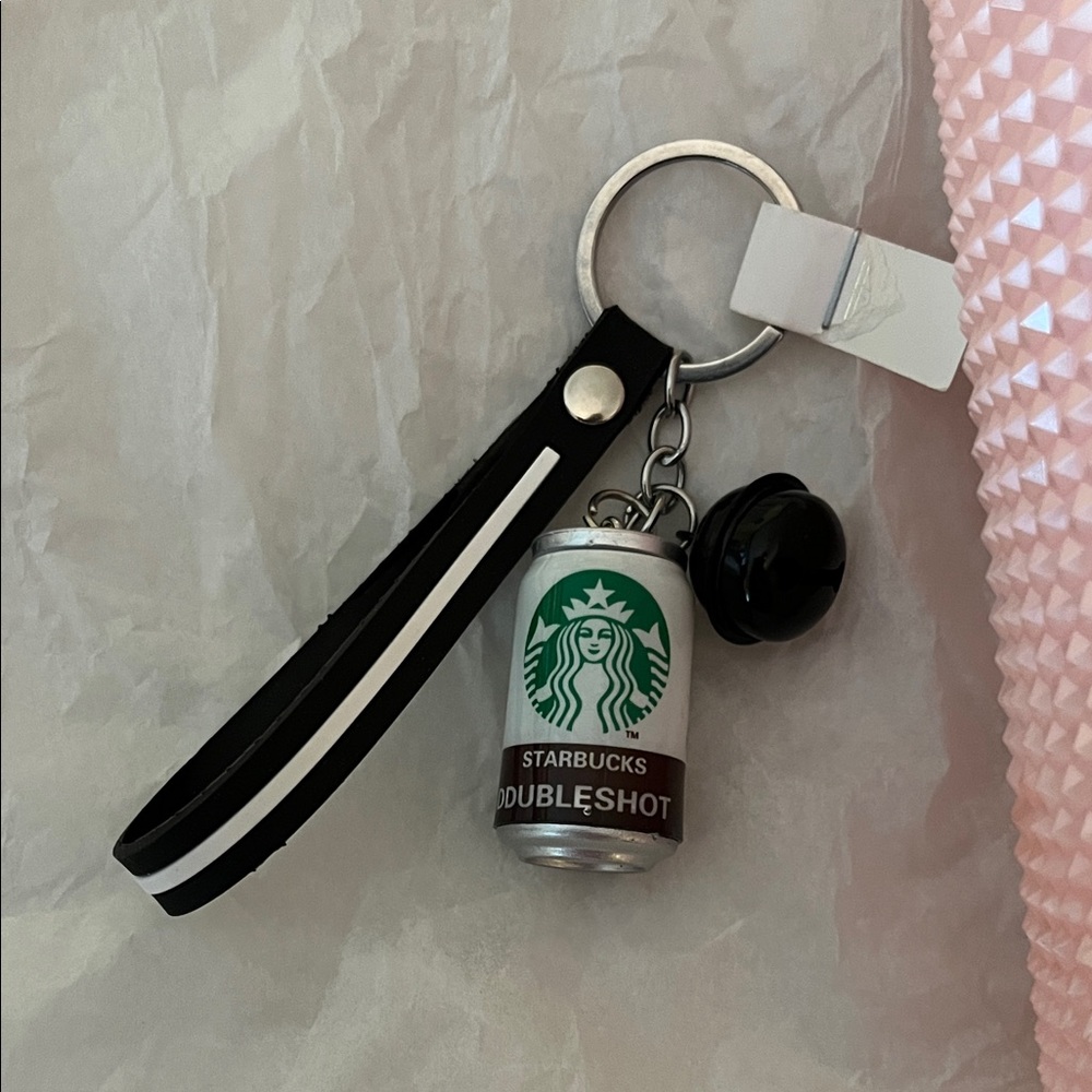 NWT Starbucks Pink Studded Tumbler with Double Shot Keychain - Picture 3 of 6